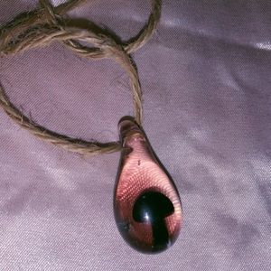 Glass Blown Mushroom Droplet Necklace